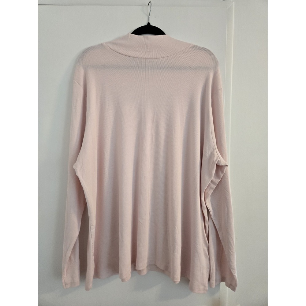 NWT A New Day Womens Pink Mock Turtleneck Ribbed Longsleeve Top. Size 3X.